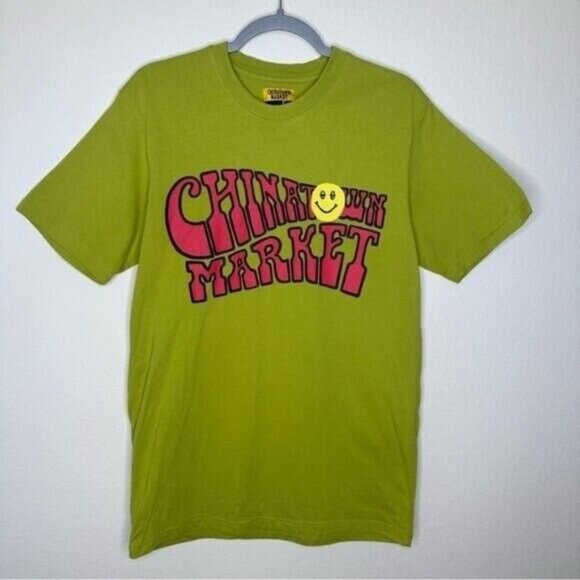 Chinatown Market Lime Green Smiley T-shirt Size Medium Pre-owned - Picture 1 of 7